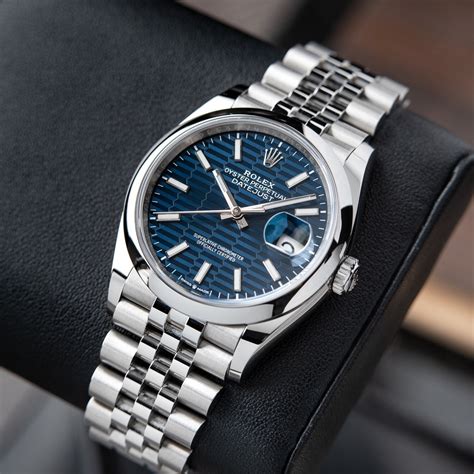 rolex datejust 36 blue fluted motif